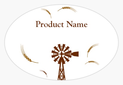 Design Preview for Design Gallery: Agriculture & Farming Product & Packaging Labels, Oval  7.6 x 5.1 cm 