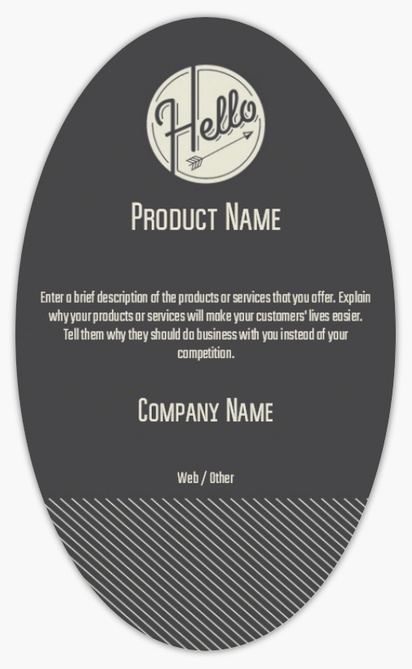 Design Preview for Design Gallery: Journalism & Media Product Labels on Sheets, Oval 12.7 x 7.6 cm
