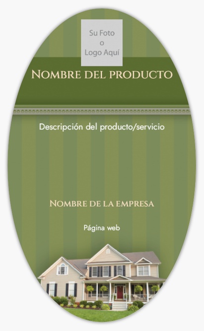 Vista previa del diseño de Galería de diseños de etiquetas para productos en hoja para sector inmobiliario, Ovalada 12,7 x 7,6 cm