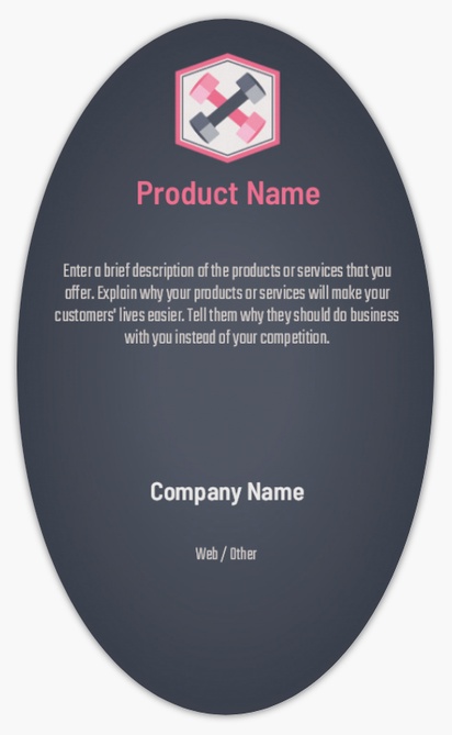 Design Preview for Design Gallery: Personal Training Product Labels on Sheets, Oval 12.7 x 7.6 cm