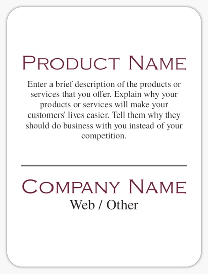 Design Preview for Design Gallery: Business Services Product Labels, 10.2 x 7.6 cm Rounded Rectangle