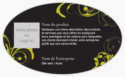 Aperçu du graphisme pour Galerie de modèles : feuilles d’étiquettes de produits pour beauté et spa, Ovale 12,7 x 7,6 cm