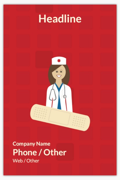 A pleeg medewerker kvinnlig sjuksköterska red cream design