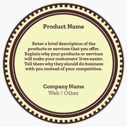 Design Preview for Templates for Manufacturing & Distribution Product Labels , 7.6 x 7.6 cm Circle