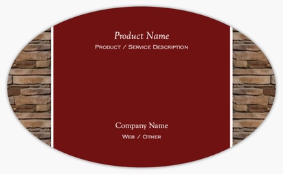 Design Preview for Design Gallery: Masonry & Bricklaying Product Labels on Sheets, Oval 12.7 x 7.6 cm