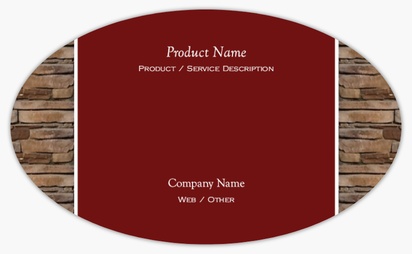 Design Preview for Design Gallery: Masonry & Bricklaying Product Labels on Sheets, Oval 12.7 x 7.6 cm
