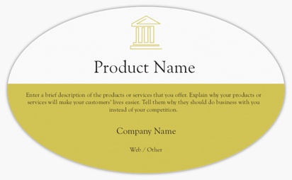 Design Preview for Design Gallery: Legal Product Labels on Sheets, Oval 12.7 x 7.6 cm