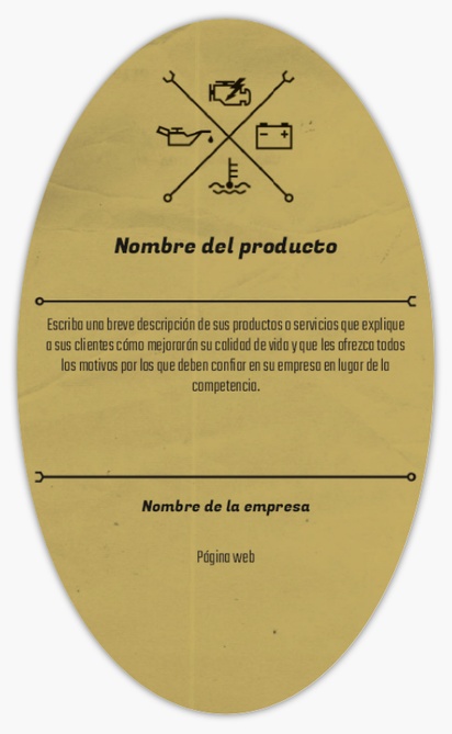 Vista previa del diseño de Galería de diseños de etiquetas para productos en hoja para automoción y transporte, Ovalada 12,7 x 7,6 cm