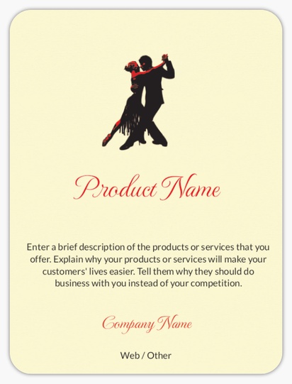 Design Preview for Design Gallery: Dance & Choreography Product Labels on Sheets, Rounded Rectangle 10 x 7.5 cm