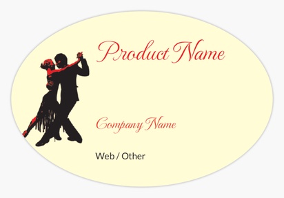 Design Preview for Design Gallery: Dance Classes Product & Packaging Labels, Oval  7.6 x 5.1 cm 
