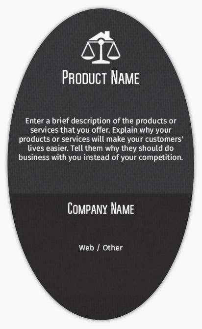Design Preview for Design Gallery: Property Estate Solicitors Product Labels on Sheets, Oval 12.7 x 7.6 cm