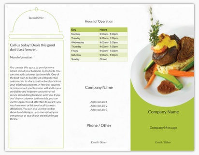 Design Preview for Design Gallery: Food Catering Menu Cards, Tri-Fold Menu