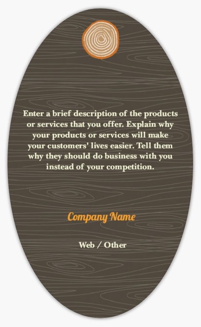 Design Preview for Design Gallery: Carpentry & Woodworking Product Labels on Sheets, Oval 12.7 x 7.6 cm