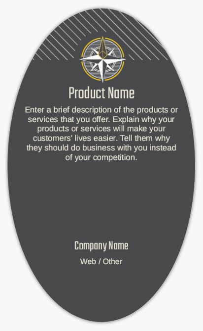 Design Preview for Design Gallery: Financial Planning Product Labels on Sheets, Oval 12.7 x 7.6 cm