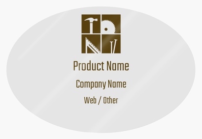 Design Preview for Design Gallery: Carpentry & Woodworking Product Labels on Sheets, Oval 7.6 x 5.1 cm