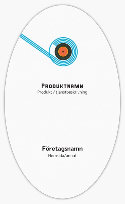 Förhandsgranskning av design för Designgalleri: Musik Produktetiketter på ark, Ellips 12,7 x 7,6 cm