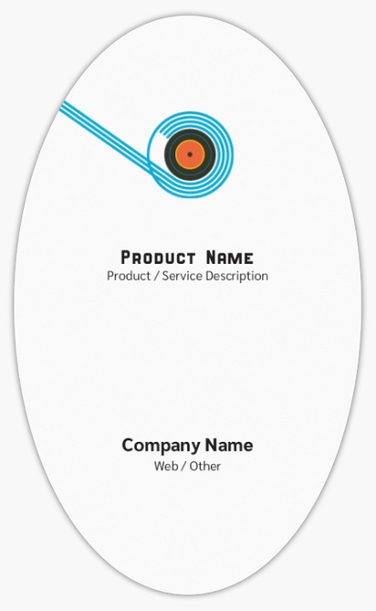Design Preview for Design Gallery: Music Product Labels on Sheets, Oval 12.7 x 7.6 cm