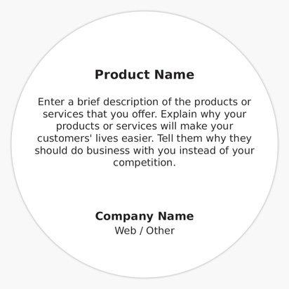 Design Preview for Design Gallery: Conservative Product & Packaging Labels, Circle 1.5"  7.6 x 7.6 cm 