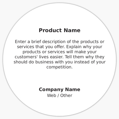 Design Preview for Design Gallery: Conservative Product Labels, 7.6 x 7.6 cm Circle