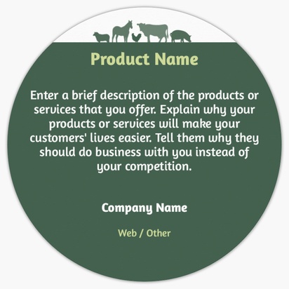 Design Preview for Design Gallery: Agriculture & Farming Product Labels on Sheets, Circle 7.6 x 7.6 cm