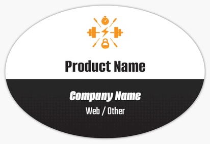 Design Preview for Design Gallery: Sports & Fitness Product Labels, 7.6 x 5.1 cm Oval