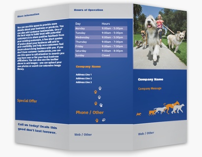 Design Preview for Design Gallery: Pet Sitting & Dog Walking Custom Brochures, 8.5" x 11" Tri-fold