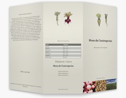 Aperçu du graphisme pour Galerie de modèles : Dépliants, Alimentation biologique, 8.5 x 11 po Trois volets