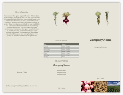 Design Preview for Design Gallery: Farmers Market Menu Cards, Tri-Fold Menu