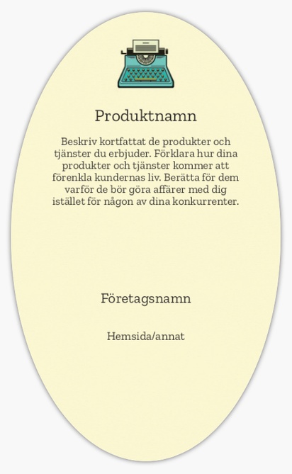 Förhandsgranskning av design för Designgalleri: Tidningar & böcker Produktetiketter på ark, Ellips 12,7 x 7,6 cm