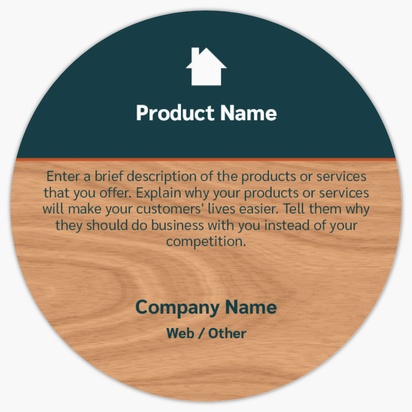 Design Preview for Design Gallery: Carpentry & Woodworking Product Labels on Sheets, Circle 7.6 x 7.6 cm