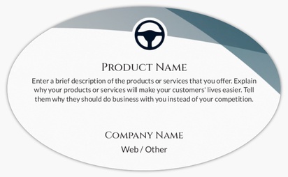 Design Preview for Design Gallery: Auto Dealers Product Labels on Sheets, Oval 12.7 x 7.6 cm