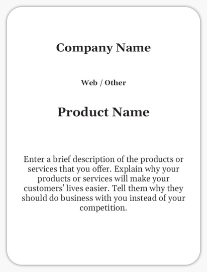Design Preview for Design Gallery: Product Labels, 10.2 x 7.6 cm Rounded Rectangle