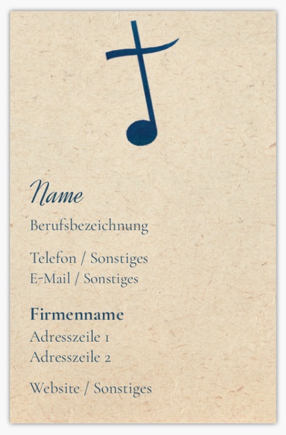 Designvorschau für Designgalerie: Standard-Visitenkarten Musik, Standard (85 x 55 mm)