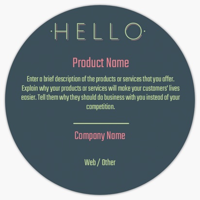Design Preview for Design Gallery: Public Relations Product Labels on Sheets, Circle 7.6 x 7.6 cm