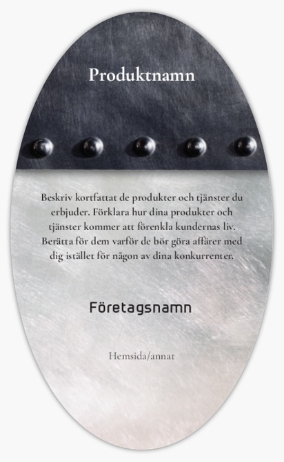 Förhandsgranskning av design för Designgalleri: Svetsning & metallarbete Produktetiketter på ark, Ellips 12,7 x 7,6 cm