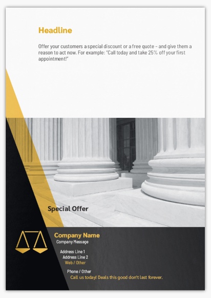 Design Preview for Design Gallery: Legal Flyers & Leaflets,  No Fold/Flyer A5 (148 x 210 mm)