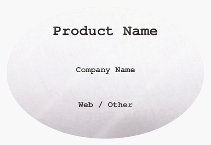 Design Preview for Design Gallery: Marketing & Communications Product Labels on Sheets, Oval 7.6 x 5.1 cm
