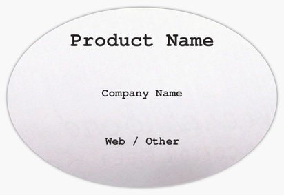 Design Preview for Design Gallery: Marketing & Communications Product Labels, 7.6 x 5.1 cm Oval