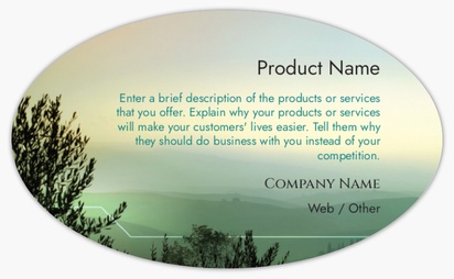 Design Preview for Design Gallery: Nature & Landscapes Product Labels, 12.7 x  7.6 cm Oval