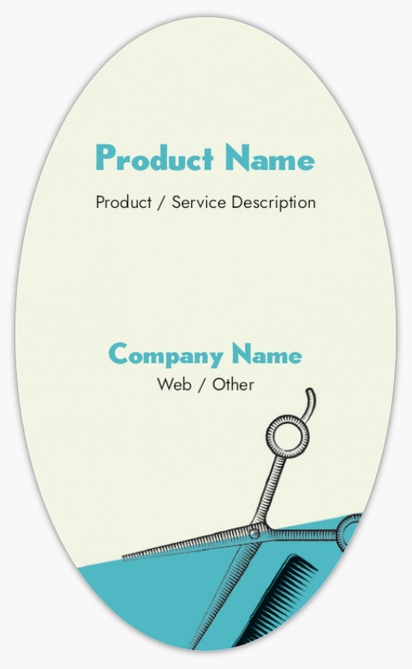Design Preview for Design Gallery: Barbers Product Labels on Sheets, Oval 12.7 x 7.6 cm