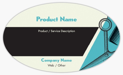 Design Preview for Design Gallery: Hair Salons Product Labels on Sheets, Oval 12.7 x 7.6 cm