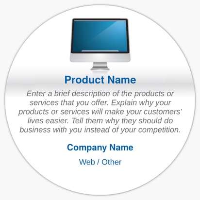 Design Preview for Templates for Information & Technology Product Labels , 7.6 x 7.6 cm Circle