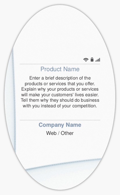 Design Preview for Design Gallery: Mobile Devices & Telecommunication Product Labels on Sheets, Oval 12.7 x 7.6 cm