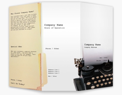 Design Preview for Design Gallery: Secretarial & Administrative Services Custom Brochures, 8.5" x 11" Tri-fold
