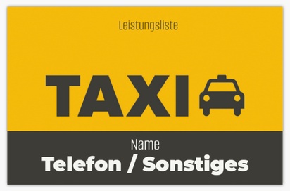 Designvorschau für Designgalerie: Standard-Visitenkarten Taxi-Service, Standard (85 x 55 mm)