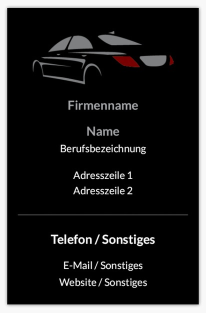 Designvorschau für Designgalerie: Standard-Visitenkarten Taxi-Service, Standard (85 x 55 mm)