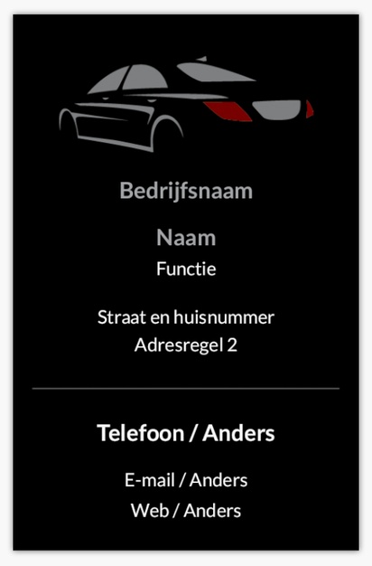 Voorvertoning ontwerp voor Ontwerpgalerij: Taxi Visitekaartjes met spot-UV