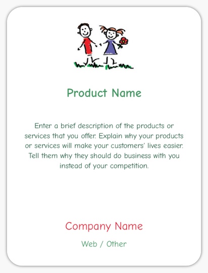 Design Preview for Templates for Education & Child Care Product Labels , 10.2 x 7.6 cm Rounded Rectangle