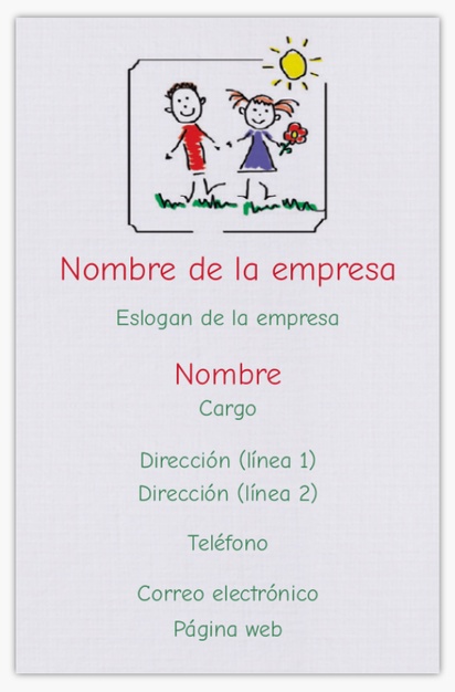 Vista previa del diseño de Galería de diseños de tarjetas con acabado lino para cuidado infantil y guarderías