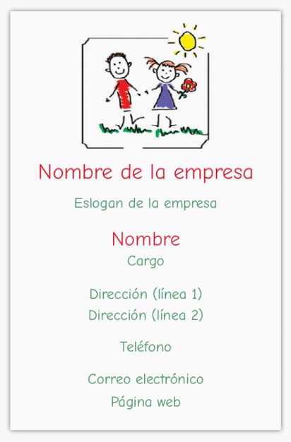 Vista previa del diseño de Galería de diseños de tarjetas de visita standard para cuidado infantil y guarderías, Standard (85 x 55 mm)